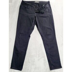 Levi's 711 Skinny Jeans Womens 16W Black Dark Wash Mid Rise Stretch Denim